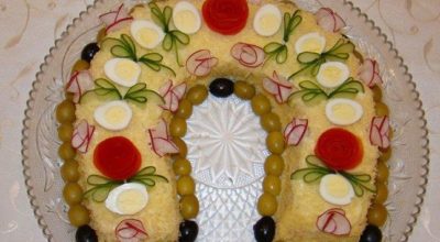 Красивый и безумно вкусный Новогодний салат «Подкова»