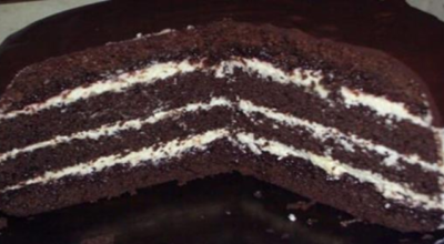 Торт Шоколад на кипятке готовится очень быстро, в духовом шкафу растет прямо на глазах