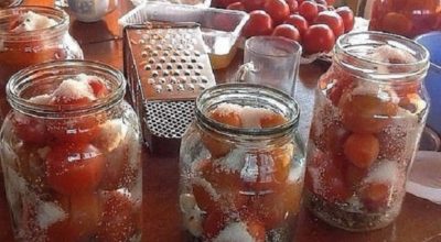 Делюсь обалденным рецептом засолки помидор в литровые банки. Очень вкусно